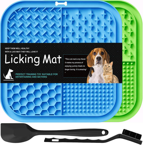 Lesipee Lick Mat for Dogs and Cats, Pack of 2, Dishwasher Safe, Dog Anxiety Toy for Butter, Yogurt, Peanut, Pet Supplies, Calming Mat